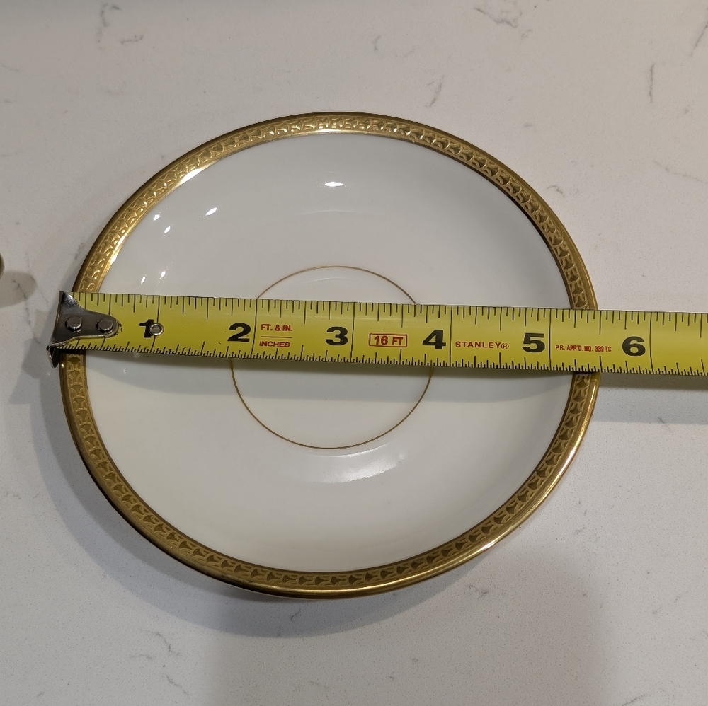 Limoges France William Guérin Circa 1900–1932 Soup Cup with Saucer Double Handle - Picture 16 of 16